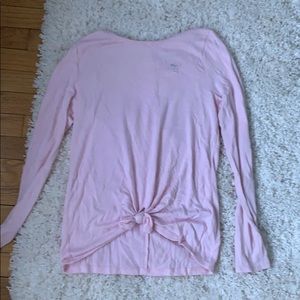 long sleeve light pink top